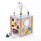 Your little ones will be entertained for hours with this 100% FSC® Wooden Activity Cube from Bigjigs! Each of the four sides are packed full of different activities to help youngsters learn through educational play. Activities on the four sides include: a shape sorter, wooden cogs & a mirror, bead coaster, abacus beads & numbers, and follow the pattern. The wooden activity cube is perfect for developing toddlers’ social, communication and numeracy skills as they twist, spin, and count. 