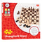Your rascals can learn to play both Chess and Draughts with this traditional board game set! Includes the traditional black checkered board and all pieces needed to play chess and draughts in a small drawstring bag. 