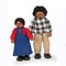 Black Family dolls. Set includes Mum, Dad and their two children (a Son and Daughter), who are all eager to move into a new home. A great addition to any wooden dollhouse or playset! A great way to encourage imaginative storytelling and creative play. Develops hand/eye coordination, fine motor skills and dexterity.