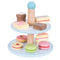 Little ones can host the perfect afternoon tea with the Bigjigs Toys wooden Cake Stand with 9 wooden cakes. The decorative cake stand comprises two tiers, each crammed with delicious treats!